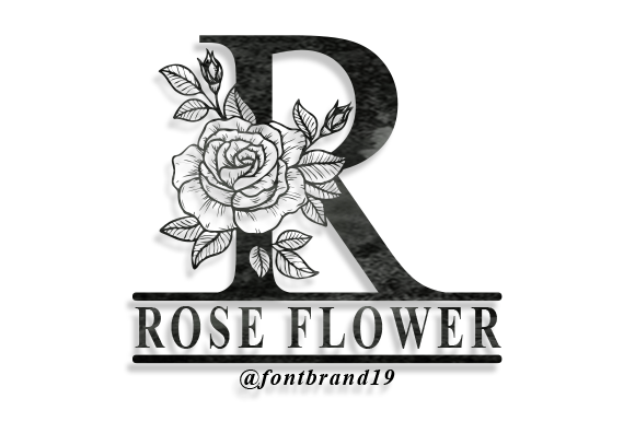 Split Rose Flower Monogram: Elegant Typography for Creative Projects